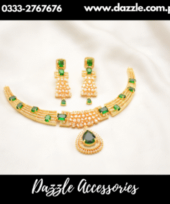 Emerald Green Gold Plated Set