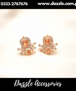 Gold plated zirconia Studs Earring