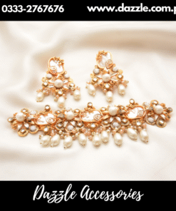 Gorgeous artistic pearl Gold Chokar set