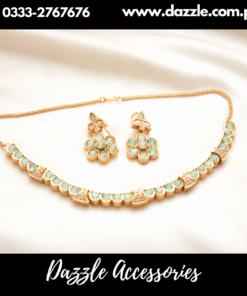 Gulabo Mint Gold kundan set
