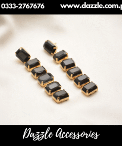 Kristine Long Black Earrings