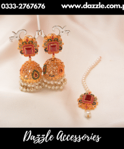 Nav Ratan Ruby Jhumka Bindia Earring