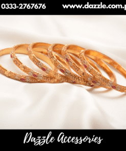 Ruby Gold Plated Bangles Set for Bride