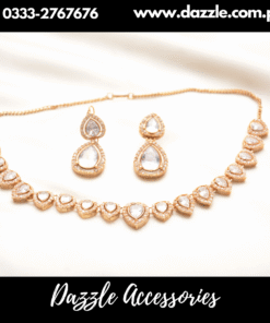 Trendy White Gold Necklace Set