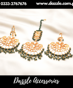 Black pearl chaand baali tikka set