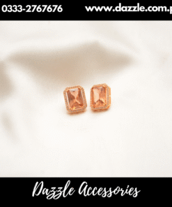 champagne zirconia studs