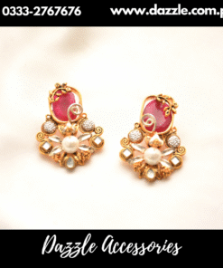 Ruby gold hand craftted studs