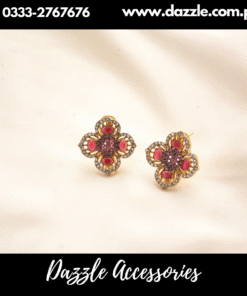 Aafreen zirconia Red studs Earring