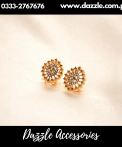 Gold plated Black studs Earring