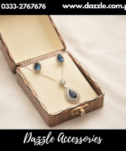 Tear drop Sapphire Necklace Set