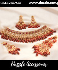 Beautiful Mid Size Bridal Maroon Set