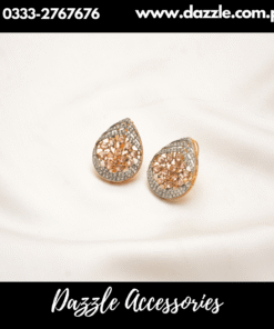 Golden Zirconia Tops Earrings