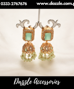 Mint Gold Plated Jhumka Earrings