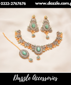 Mint Gold Plated Party Wear Jewelry Set