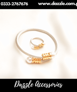 Pearl gold silver Bracelet Ring combo