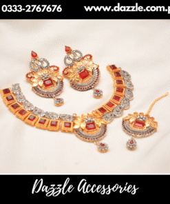 Red Barat Bridal Set Gold Plate