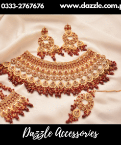 Statement Jadau Bridal Maroon Jewelry Set