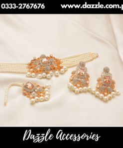 Adorable Pearl Choker with Earrings and Bindiya