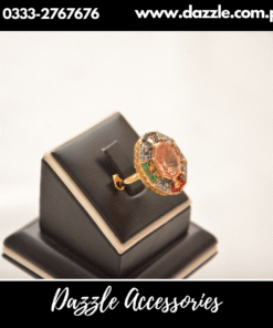 Champagne Multi Color Zircon Ring Adjustable Size