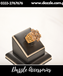 Champagne Zirconia Band Ring Adjustable Size