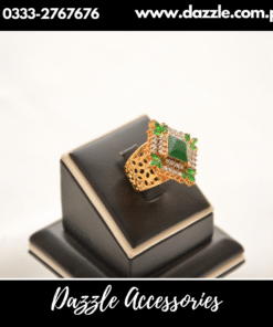 Emerald Green Adjustable Band Ring