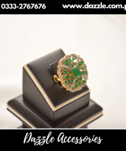 Emerald Green Bridal Ring Adjustable Size