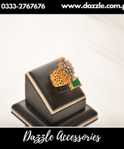 Emerald Green Zirconia Band Ring Adjustable Size