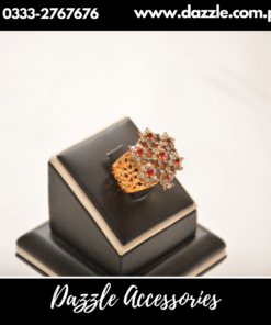 Floral Ruby Band Ring Adjustable Size