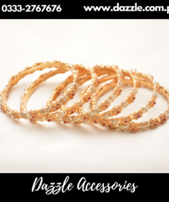 Gold Plated Ruby Bangles Set 