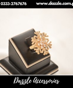 Gold Plated Snow Flake Ring Adjustable Size