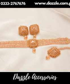 Golden Choker with Earrings and bindiya