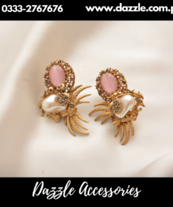 Artistic Pink Pearl Studs
