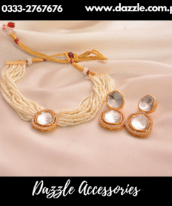 Classic Pearl Sheesha Kundan Set