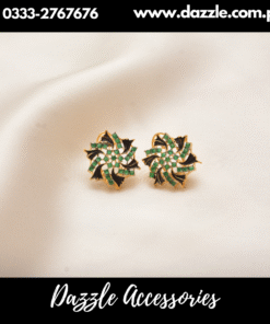Floral Green Studs