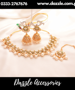 Indian Kundan Gold Pearl Set