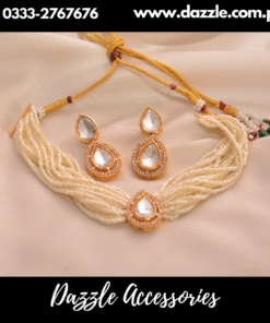 Indian Kundan White Pearl Set