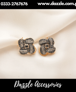 Twisted Zirconia Black Studs