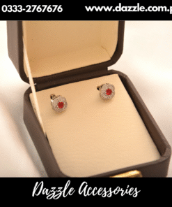 Dazzling Silver Red Studs