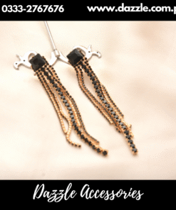 Zirconia Black long Chain Earrings