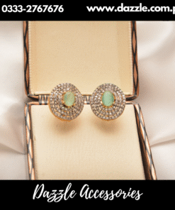 Classic zirconia round Mint Studs