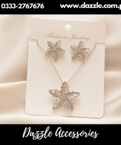 Floral silver necklace set