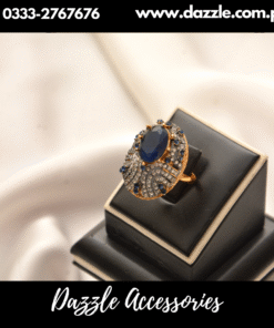 Malika Gold plated Blue Ring