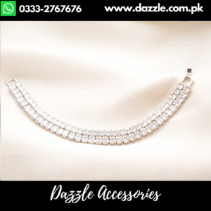 Silver brick stone Bracelet