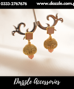 Vintage peach gold pearl drop Jhumki