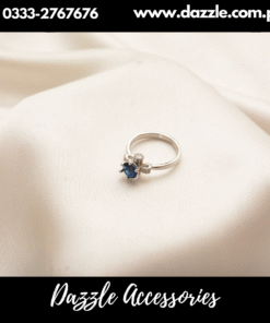 Black Silver Zirconia Girls Ring