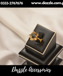 Blue Antique Gold Plated Adjustable Ladies Ring