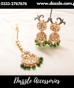 Classy Rajjo Green Jhumka Bindiya Set