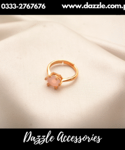 Golden Pink gem Ring