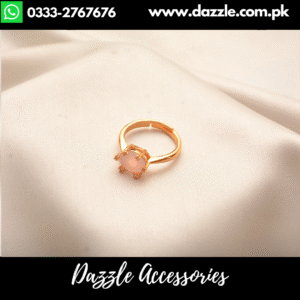 Golden Pink gem Ring