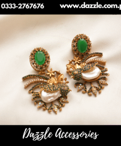 Green Mother Pearl Turkish Earrings